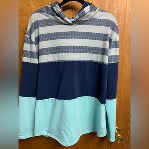Striped blue hoodie size large